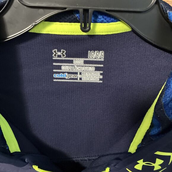 Under Armour Men’s Cold Gear Baseball Quarter Zip LS Loose PullOver Hoodie L - Picture 2 of 11